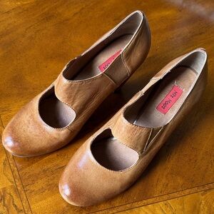Miz Mooz Brown Leather Cutout Heels